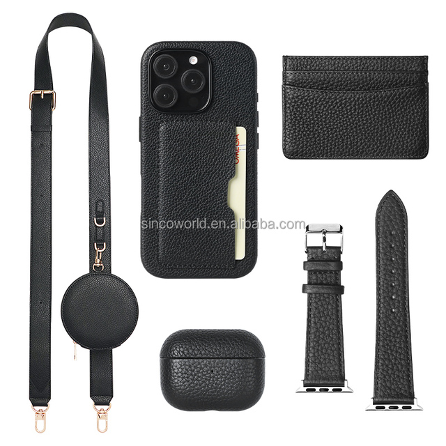 Support Customization Mobile Phone Cases Covers Celulares Leather Phone case with Card Holder for iphone 15 16 Pro Max
