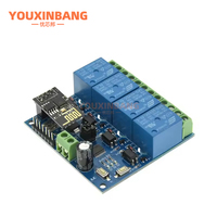 Módulo de Relé WiFi de 4 Canales 5V/12V ESP8266 para Controlador de Aplicaciones de Hogar Inteligente IOT, ESP01 Integrado