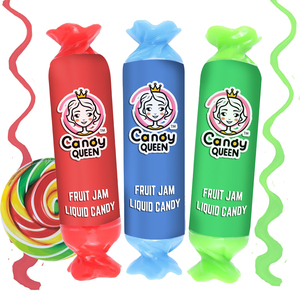 Nuevo diseño personalizado al por mayor de alta capacidad Halal vegetariano <span class=keywords><strong>frut</strong></span> Jam Squeeze líquido caramelo dulces forma de caramelo - Product Image 1