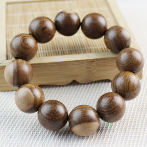 Golden Sandalwood Wood <b>Bracelet</b> 20mm 12 <b>Beads</b> Ethnic Style For <b>Men</b> Gift Jewelry - Product Image 4