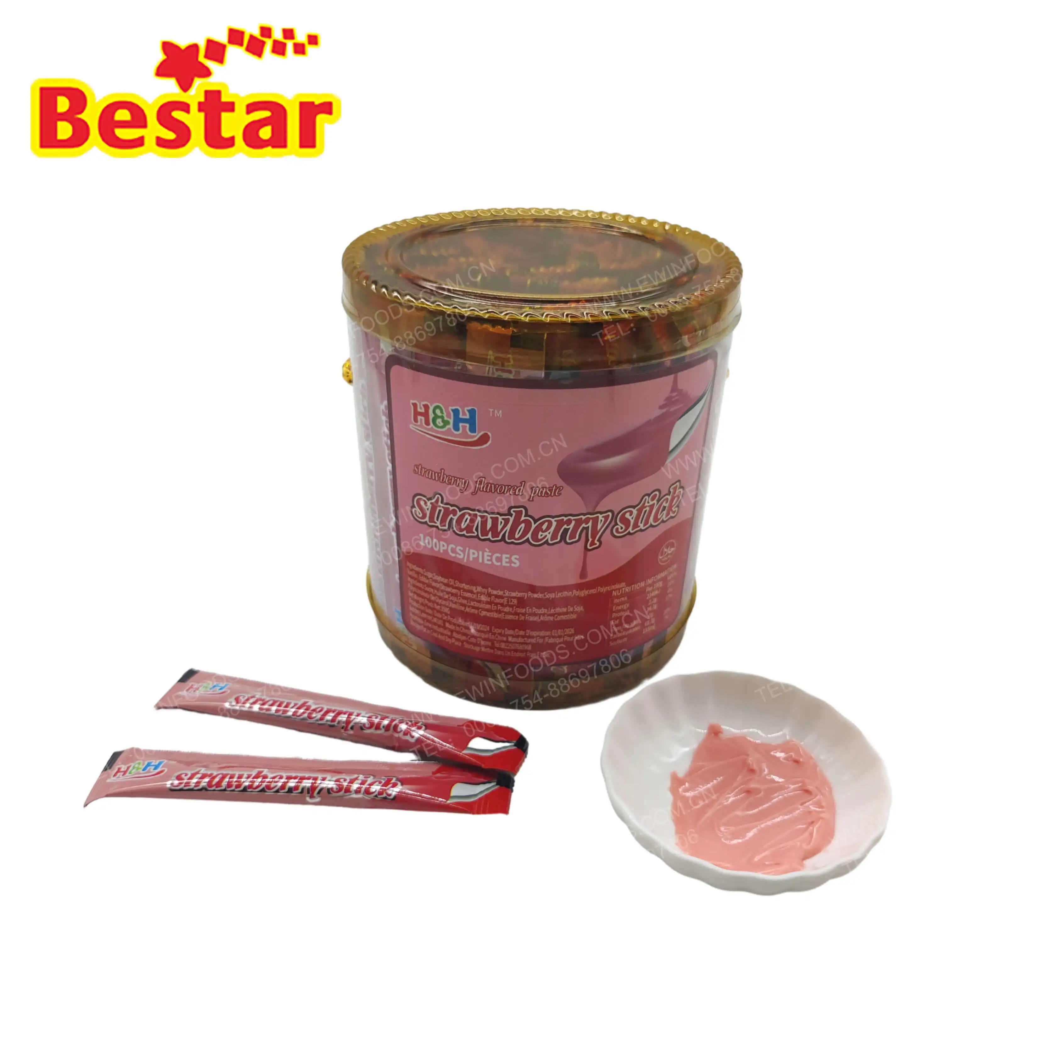 Produk baru OEM 3.5gram rasa stroberi pasta jam stik permen pasta jam untuk grosir