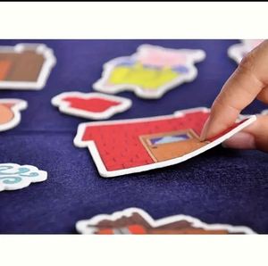 Jouet sensoriel Montessori pour tout-petits, ensemble de planches d'activités « Trois cochonnettes », 4 planches de jeu, fournitures éducatives pour enfants d'âge préscolaire - Product Image 5