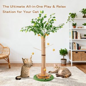 ZMaker Nouveau Grand Griffoir pour Chats d'Intérieur Adultes avec Corde en Sisal et Balle Suspendue pour Chats de Taille Moyenne à Grande - Product Image 6