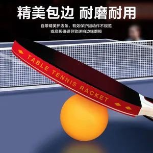 Ensemble de tennis de table portable 2 raquettes 3 balles raquette de tennis de table professionnelle à long manche avec sac de transport