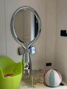 <span class=keywords><strong>Specchio</strong></span> Decorativo a Forma di Lecca-lecca con Fiocco, Scultura da Parete in Acciaio Inossidabile Lucidato per Camere dei Bambini e Ambienti Commerciali - Product Image 4