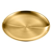 Assiette de service ronde en acier inoxydable 304 pour barbecue coréen, plateau de cuisson pour camping, pique-nique, extérieur, 14-26 cm, doré