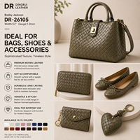 Kain Kulit PU Anyaman Berlian Panjang Dekoratif Tebal 1.2mm Lebar 52 Inci untuk Sepatu, Tas, Aksesoris, dan Barang Fashion