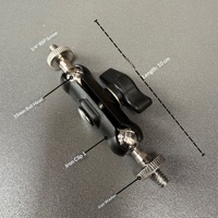 Support de fixation pour caméra d'action et téléphone en métal avec vis 1/4'', double rotule et pince pour GoPro, microphone et plus