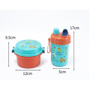 Toptan okul çocuk çocuk karikatür mikrodalga güvenli gıda Bento yemek kabı konteyner ve su şişesi 2 bölmesi ile Set - Product Image 5