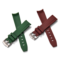 Correa de Reloj Inteligente MZDTIMK de 20mm/21mm/22mm, Roja, con Extremos Curvos, Transpirable, de Goma, con Hebilla, Impermeable, de Silicona Líquida TPU, a la Moda