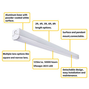 Free Sample the Best Lighting Customized White Professional Office Modern Design Lighting Pendant <b>Led</b> Linear <b>Tube</b> Light - Product Image 2