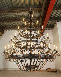 Retro Amerika besi hitam seni lampu gantung besar untuk Villa Lobby rangkap rumah Hotel gereja seni galeri pencahayaan langit-langit tinggi - Product Image 4