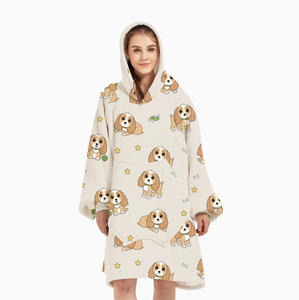 2024 새로운 제조 업체 개인 모피 개 디자인 푹신한 양털 편안한 웨어러블 자이언트 포켓 까마귀 담요 - Product Image 6