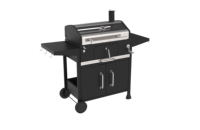 Grill à charbon de bois de cour haut de gamme de grande qualité de finition en fer enduit de poudre de verre Caractéristique pliante de table d'appoint pour les fêtes en plein air