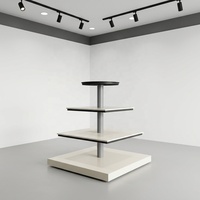 Table de présentation de vêtements rotative carrée à 4 niveaux, présentoir de vêtements pour magasin de détail, présentoir de vêtements certifié ETL