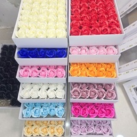Kunstmatige rozen bloemenkoppen 3-laags zeeprozen premium bruiloft decoratie bloemen meerdere kleuren zeeproos bloemenkoppen cadeaudoos