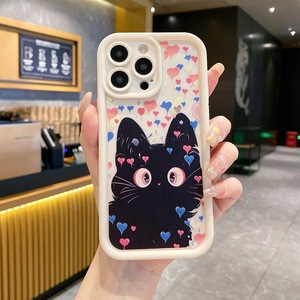 Coque de téléphone en gros pour iPhone 15 16 Pro Max, motif <span class=keywords><strong>petit</strong></span> ours et <span class=keywords><strong>chat</strong></span> <span class=keywords><strong>noir</strong></span>, style dessin animé, protection anti-chute pour couple - Product Image 6
