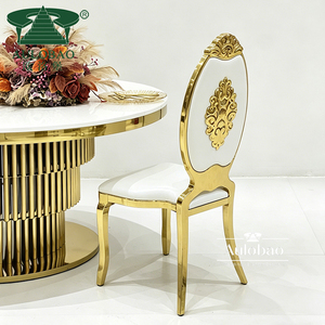 Luxury High Back Stainless Steel Stacking Royal Wedding and Event <b>Chairs</b> - Product Image 1