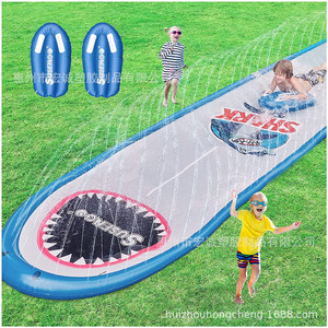 SUSENGO Inflatable Shark Water Slide 480x130cm Outdoor PVC Pool Toy For Kids Summer Fun - Product Image 2