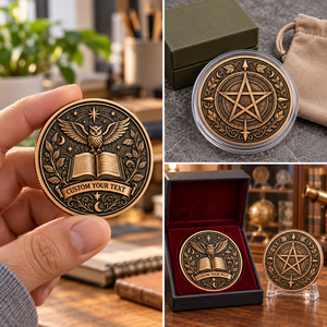 Custom Fantasy Challenge Coins Antique Copper Owl Book Star 3D Relief Double Sided Club Commemorative Collectible Gifts - Product Image 3