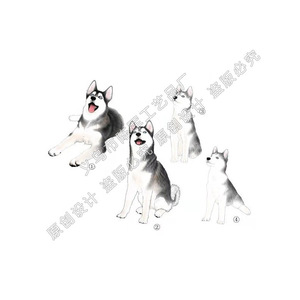 Artesanías de Weij Chen Jun: Husky, pequeño lobo pastor, perro adorable, adornos de animales, plantas de micropaisaje, jardinería, suculentas - Product Image 1