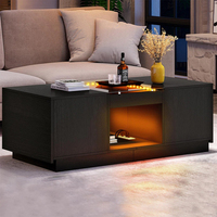 Mobilier de salon Led étagère en verre pour table basse Ith tiroirs de rangement