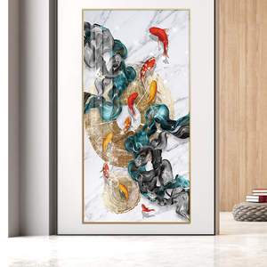 Scuola <span class=keywords><strong>di</strong></span> nuoto <span class=keywords><strong>dipinti</strong></span> <span class=keywords><strong>di</strong></span> <span class=keywords><strong>pesci</strong></span> e arte della parete koi carp design stampa su tela e poster porcellana <span class=keywords><strong>di</strong></span> cristallo per la decorazione domestica - Product Image 4