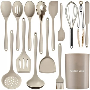 12-teiliges Küchenutensilien-Set aus Lebensmittelechtem Silikon, Hitzebeständige Kochgeräte wie Zangen, Spatel und Schöpfkelle mit Halter für Antihaft-Kochgeschirr - Product Image 6