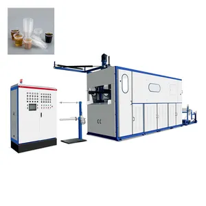 Fincan yapma vakum termoform makinesi yüksek üretim otomatik plastik çin sağlanan 90 Pet vakum 0.3 - 2.5 Mm 65 KW 6.5