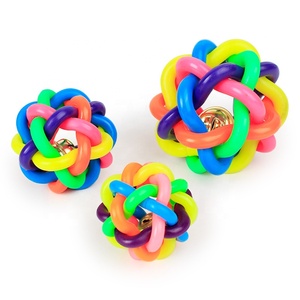 Eco-Friendly <strong>Seven</strong> Colors Rubber Pet Teeth Grinding Bite Resistance Bell Ball for Dogs and <strong>Cats</strong> - Product Image 1