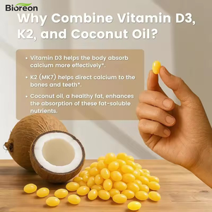Vitamina <span class=keywords><strong>D3</strong></span> <span class=keywords><strong>K2</strong></span> en Cápsulas Blandas para Adultos, Certificada por GMP, Vitamina <span class=keywords><strong>D3</strong></span> Vegetariana de 10000 UI y Vitamina <span class=keywords><strong>K2</strong></span> de 200 mcg - Product Image 4