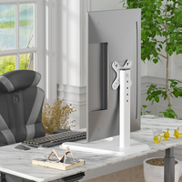 Soporte Ergonómico de Escritorio para un Solo Monitor de 14-32 Pulgadas, Altura Ajustable, Acero Laminado en Frío, Blanco/Negro, Soporte VESA para TV de Escritorio