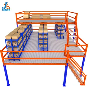 Easy Install Structure Mezzanine Floor Platform Commercial Loft Storage Rack Loading Multi-Layer Steel Mezzanine Floor Rack