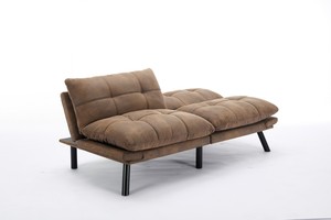 Canapé-lit convertible 2 places moderne rembourré avec accoudoirs et dossier réglables, modulaire et peu encombrant, double - Product Image 4