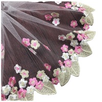 Dentelle brodée de petites fleurs multicolores avec fil doré, largeur 18 cm, dentelle soluble dans l'eau pour accessoires de poupée Barbie, vêtements