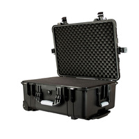 Mallette à outils en plastique dur robuste pour chariot à roulettes avec roues 1560 boîte de rangement pour bagages avec mousse