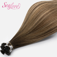 Offre Spéciale – Extensions de Cheveux Humains Remy Bruns Lisses à Pointe Plate Mini K Tip, Double Drawn, pour Usage Professionnel en Salon