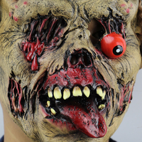 Masque d'Halloween effrayant en latex pour fête costumée, visage réaliste de démon, de vampire ou de zombie, pour un look humain effrayant, dégoûtant et laid