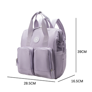 Sac à langer imperméable en polyester lavande de 7 pouces avec 2-3 compartiments, organisateur à fermeture éclair, sac à dos fourre-tout pour les voyages et le transport quotidien - Product Image 2