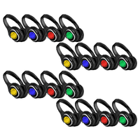 Casques de disco silencieux à 3 canaux RF998A avec 12 heures d'autonomie, casques sans fil pour fête