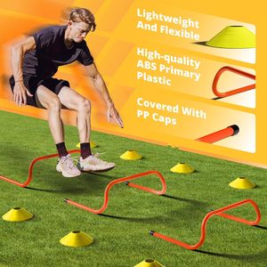 Yes4All Speed Training Equipment Set Agilidade Ajustável Escada 12 Cones De Futebol 5 Obstáculos Pular Corda Correndo Paraquedas para Todos