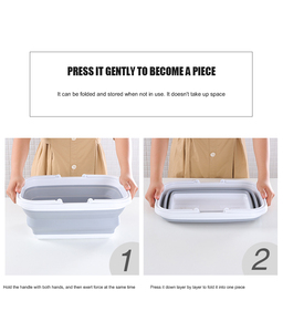<span class=keywords><strong>Cesta</strong></span> de pícnic para acampar al aire libre, lavabo de 8,5 L, bañera plegable portátil/lavabo/cubo con mango resistente para lavar <span class=keywords><strong>platos</strong></span>, <span class=keywords><strong>Camping</strong></span> - Product Image 5