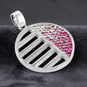 Art Palace - Colgante de Plata con Incrustaciones de Circonitas Rosas y Blancas, Joyería de Moda - Product Image 2