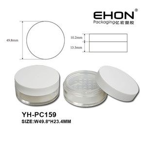 Custom Clear Loose Powder Container <b>With</b> Sifter Screen Round Plastic Cosmetic Powder Jar White Cap For Beauty - Product Image 2