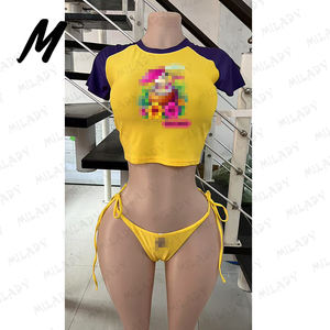 도매 수영복 맞춤형 수영복 3 종 세트 섹시한 끈 비키니 세트 여성용 비치웨어 - Product Image 3