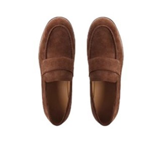 Mocassini pigri Slip-On stile autunno stile retrò stile britannico in camoscio stile vintage uva tinta unita scarpe da passeggio Fast Stock - Product Image 5