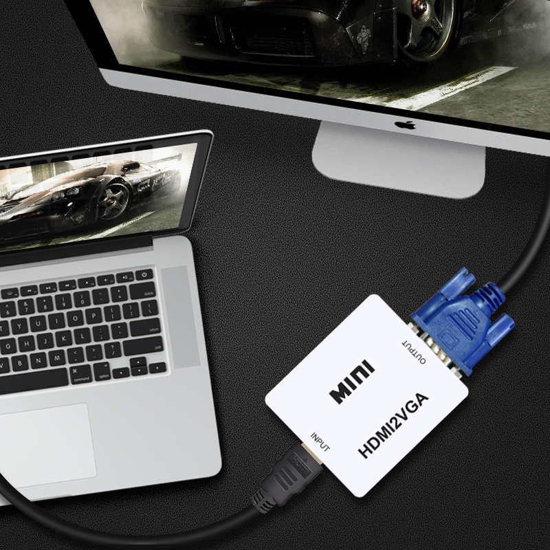 MINI HDMI a VGA de la caja de vídeo Adaptador convertidor 1080P con 3,5mm de Audio para PC Xbox PS4 a HDTV de muestra gratis
