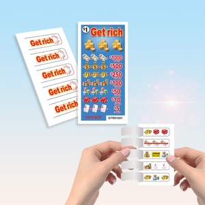 Cartes de Bingo à 5 Fenêtres Multi-Couches avec languettes à tirer, découpées sur mesure, à ouverture facile, billets à languettes instantanées - Product Image 1