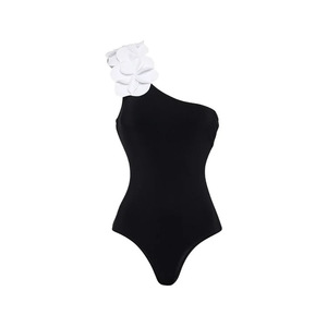 Traje de Baño de Una Pieza para Mujer, con Hombro Descubierto, Decoración Floral 3D, Corte Alto, Monokini, Traje de Baño de Playa, Venta al Por Mayor, OEM, ODM - Product Image 6