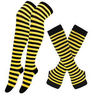 Disfraz de Abeja <span class=keywords><strong>para</strong></span> Adultos, Disfraz de Abeja Amarilla y Negra <span class=keywords><strong>para</strong></span> Halloween, Diadema con Antenas, Guantes, Falda Tutú y <span class=keywords><strong>Medias</strong></span> <span class=keywords><strong>para</strong></span> Mujer - Product Image 4